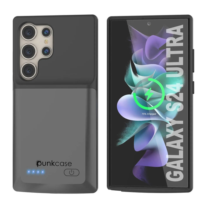 PunkJuice S24 Ultra Akkuhülle Grau - Tragbare Lade-Powerbank mit 4500 mAh