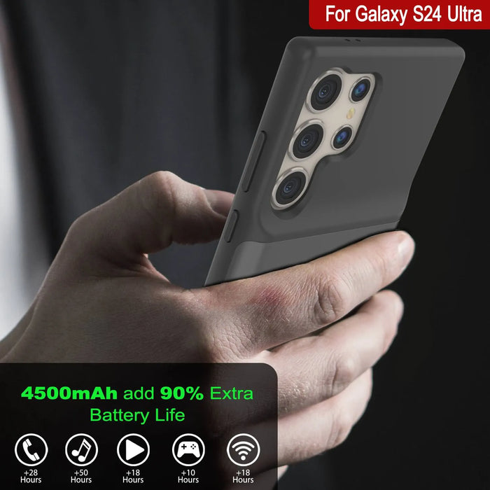 PunkJuice S24 Ultra Akkuhülle Grau - Tragbare Lade-Powerbank mit 4500 mAh