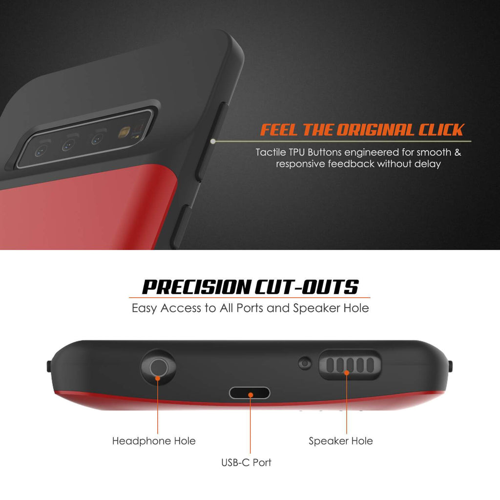 PunkJuice S10+ Plus Battery Case Red - Fast Charging Power Juice Bank with 5000mAh (Color in image: Gold)