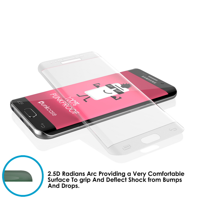 Galaxy S6 Edge Plus Clear Punkcase Glass SHIELD Tempered Glass Screen Protector 0.33mm Thick 9H (Color in image: Black)
