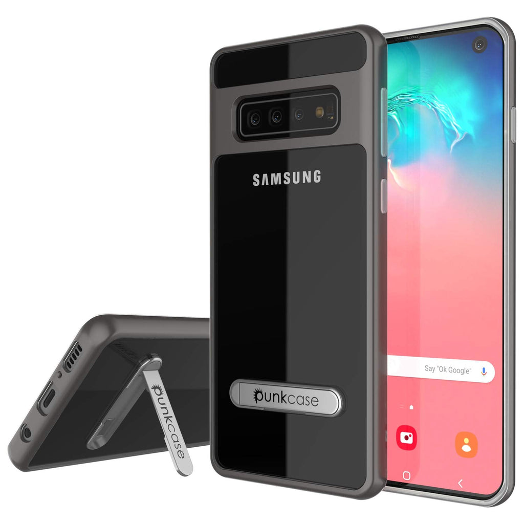 Galaxy S10 Case, PUNKcase [LUCID 3.0 Series] [Slim Fit] Armor Cover w/ Integrated Screen Protector [Grey] (Color in image: Grey)