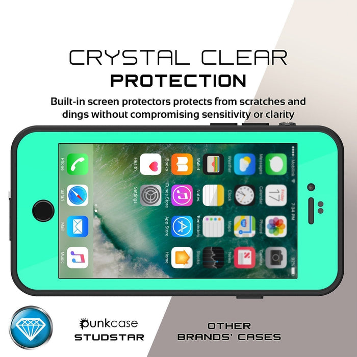 iPhone 8 Waterproof Case, Punkcase [Teal] [StudStar Series] [Slim Fit] [IP68 Certified]] [Dirtproof] [Snowproof] (Color in image: purple)