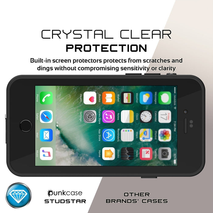 iPhone 8 Waterproof Case, Punkcase [Black] [StudStar Series] [Slim Fit] [IP68 Certified][Dirtproof] [Snowproof] (Color in image: purple)