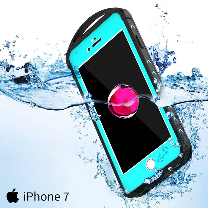iPhone 8 Waterproof Case, Punkcase ALPINE Series, Teal | Heavy Duty Armor Cover (Color in image: pink)