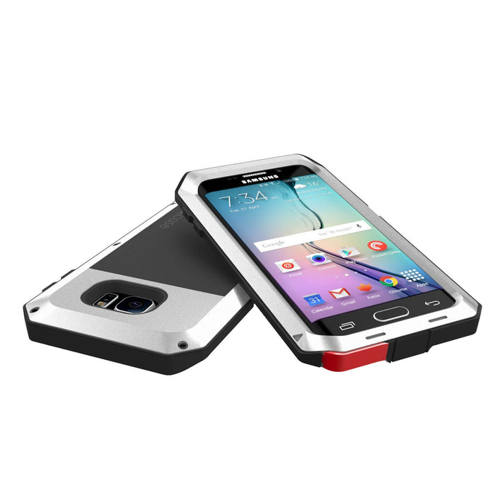 Galaxy S6 EDGE  Case, PUNKcase Metallic Silver Shockproof  Slim Metal (Color in image: neon)