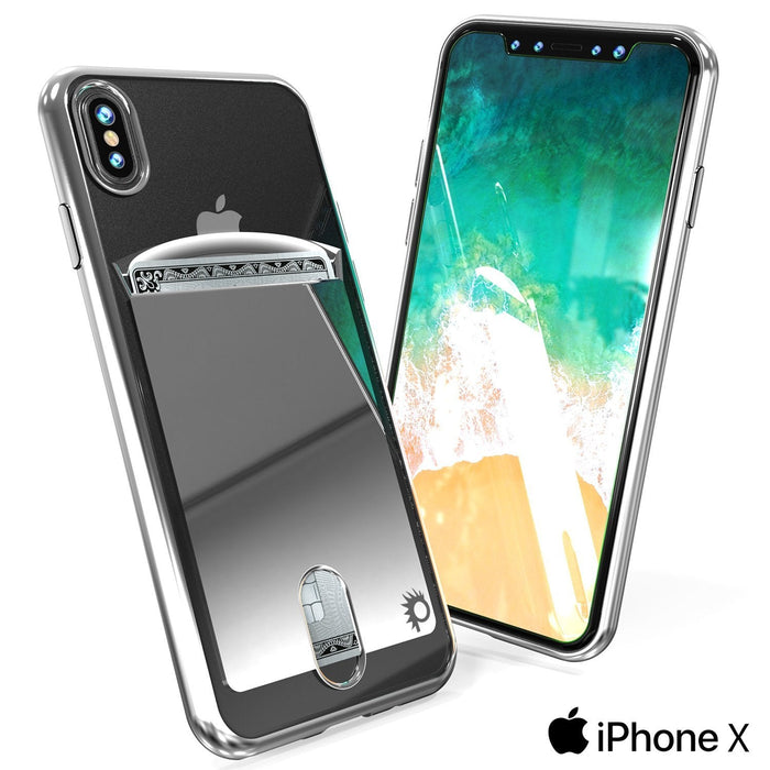 iPhone X Case, PUNKcase [LUCID Series] Slim Fit Protective Dual Layer Armor Cover W/ Scratch Resistant PUNKSHIELD Screen Protector [SILVER] (Color in image: Rose)
