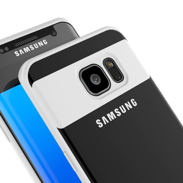 Galaxy S7 Edge Case [MASK Series] [WHITE] Full Body Hybrid Dual Layer TPU Cover W/ Protective PUNKSHIELD Screen Protector (Color in image: black)